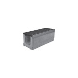 Комплект: лоток водовідвідний Super ЛВ-20.30.30 бетонний з вертикальним водозливом з чавунною решіткою, клас Е