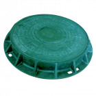 Люк легкий канализационный полимерпесчаный ЛМ ( А15 ) -1-48 зелёный с замком
